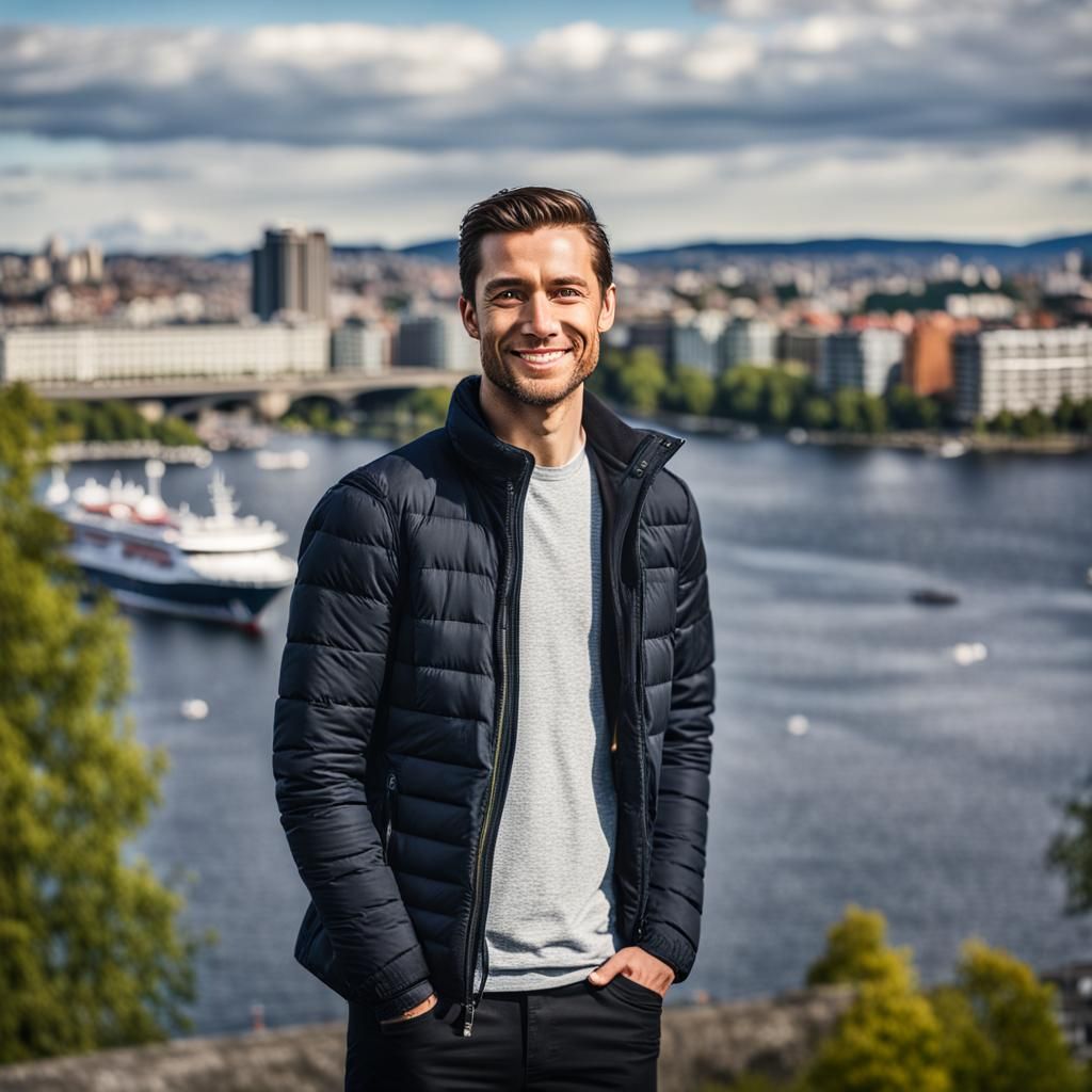 Young Man Smiling in Oslo: Professional Photography