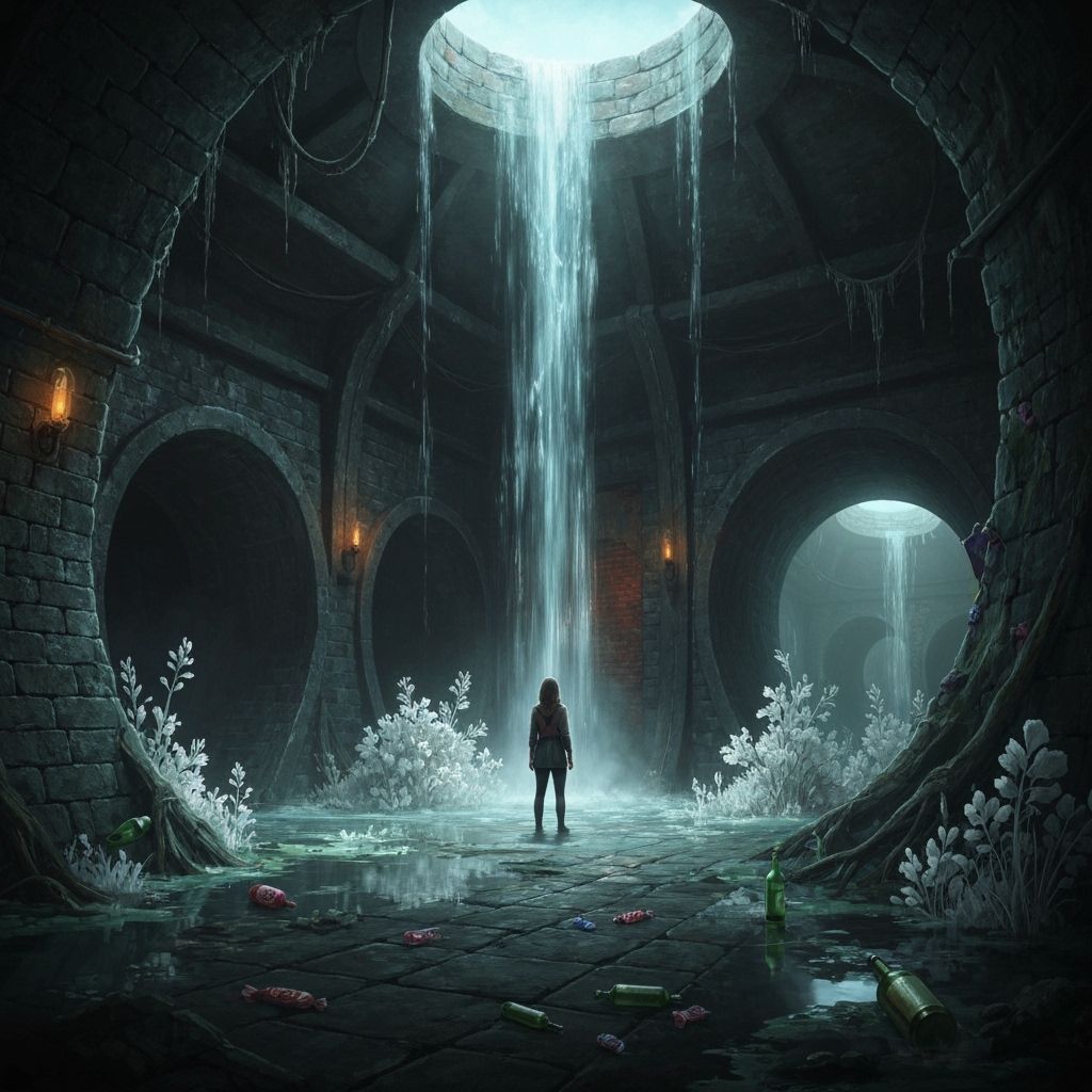 Underground Chamber with Bleached Plants, Concept Art