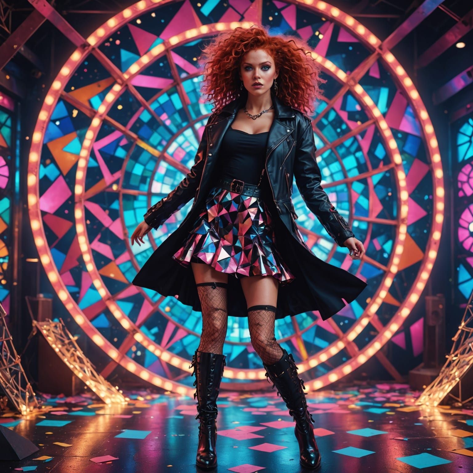 Fantastical Rock Star in a Kaleidoscope of Colors