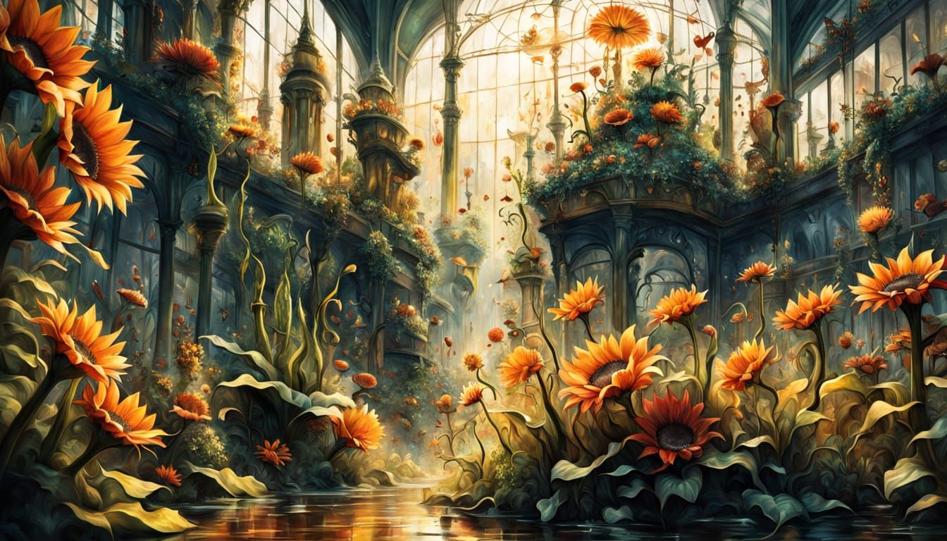 Surreal Carnivorous Plants in a Chaotic Garden