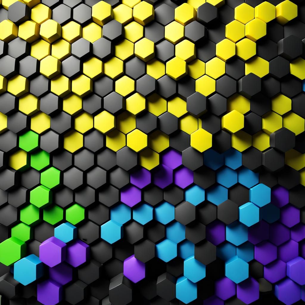 3D Hexagonal Tiles with Deep Shadows