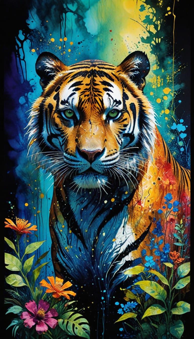 Queen of the Jungle in Vibrant Splashes of Color