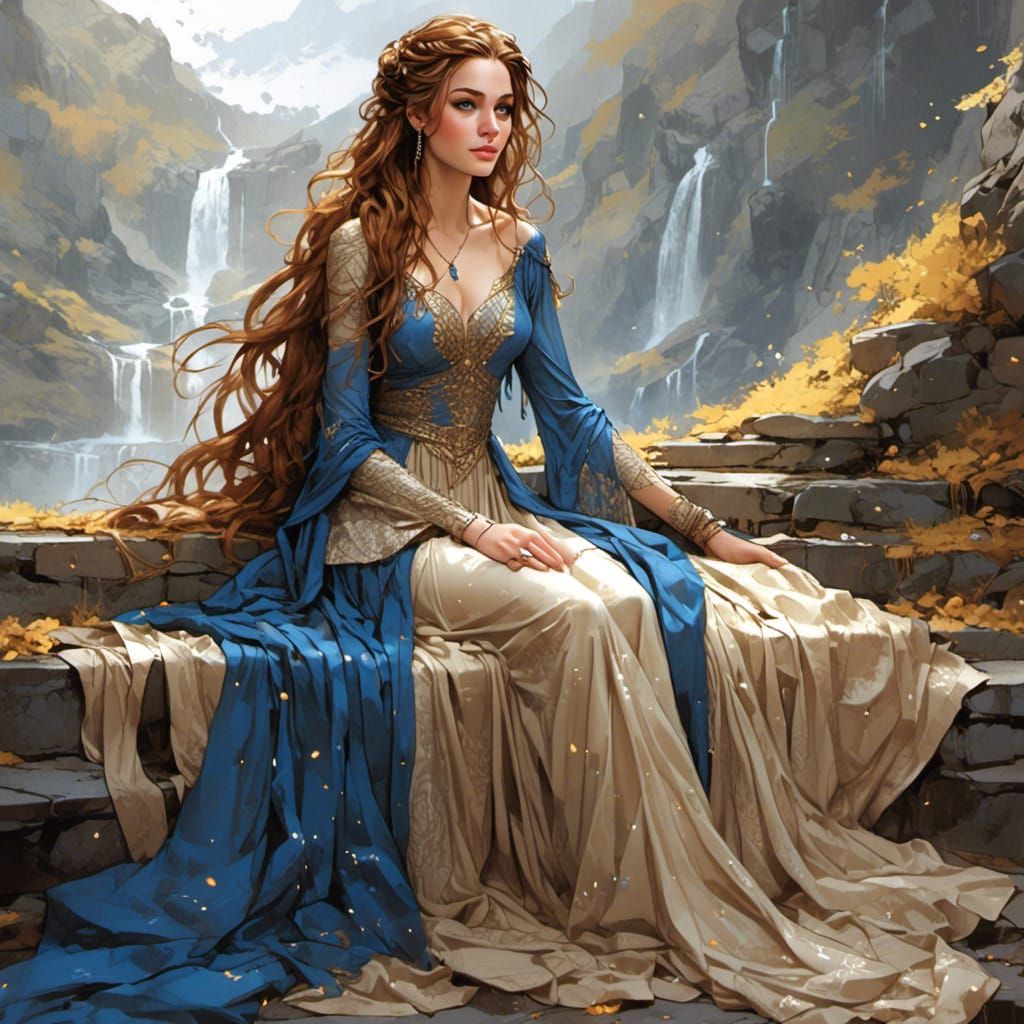 Ethereal Woman in Starlight Dress with Diamond Accents