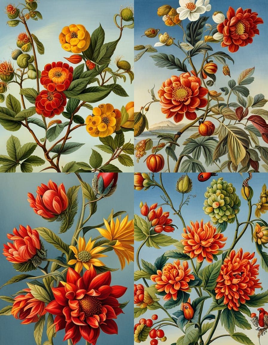 Botanical Illustration in the Style of Maria Merian