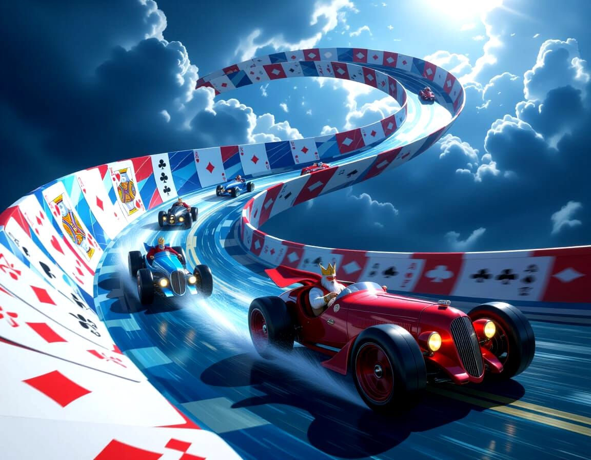 Celestial Card Kings Race Through Cosmic Storm