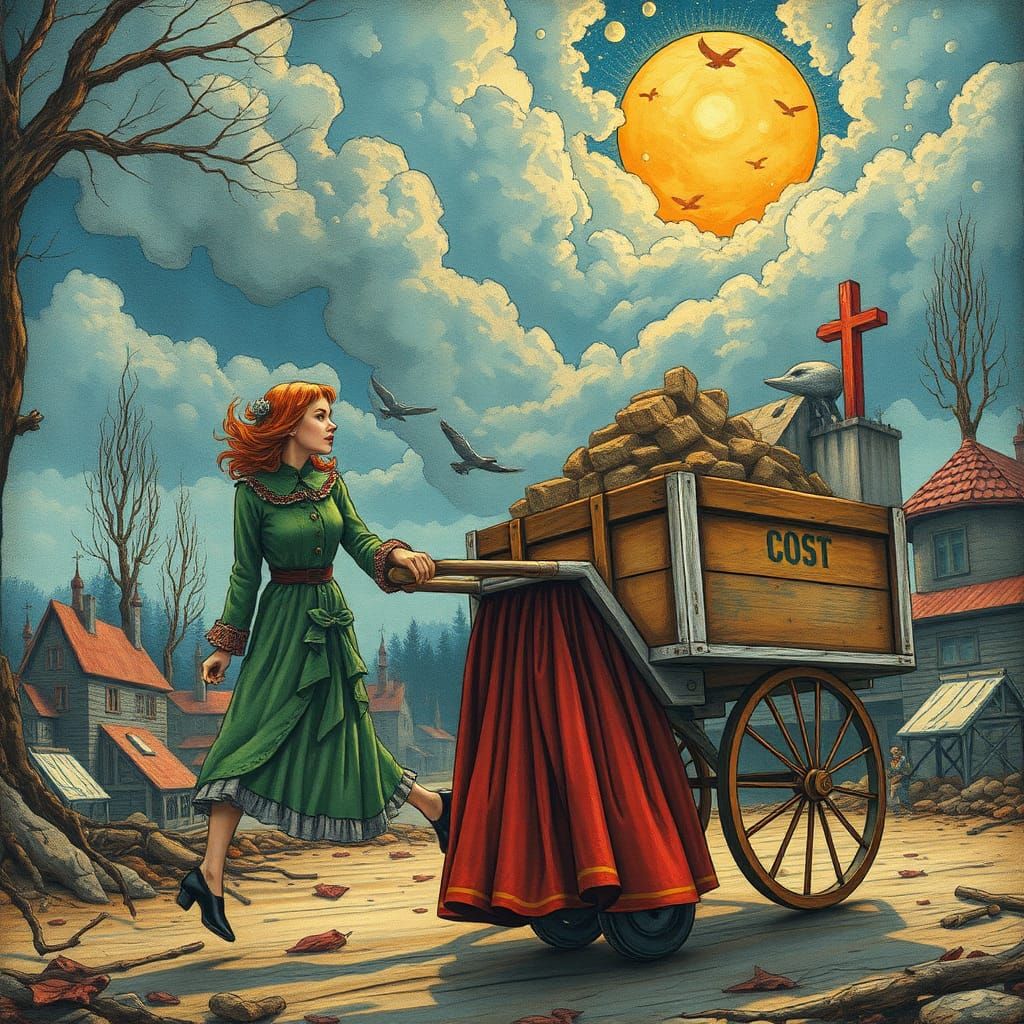 Woman with Cart: Soviet Fairytale in Magic Realism