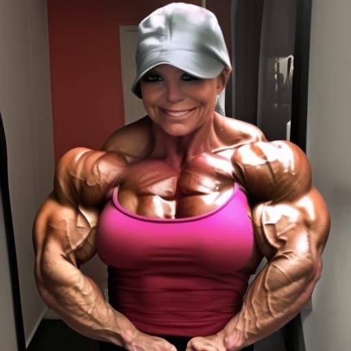 Muscular Female Bodybuilder with Ripped Physique