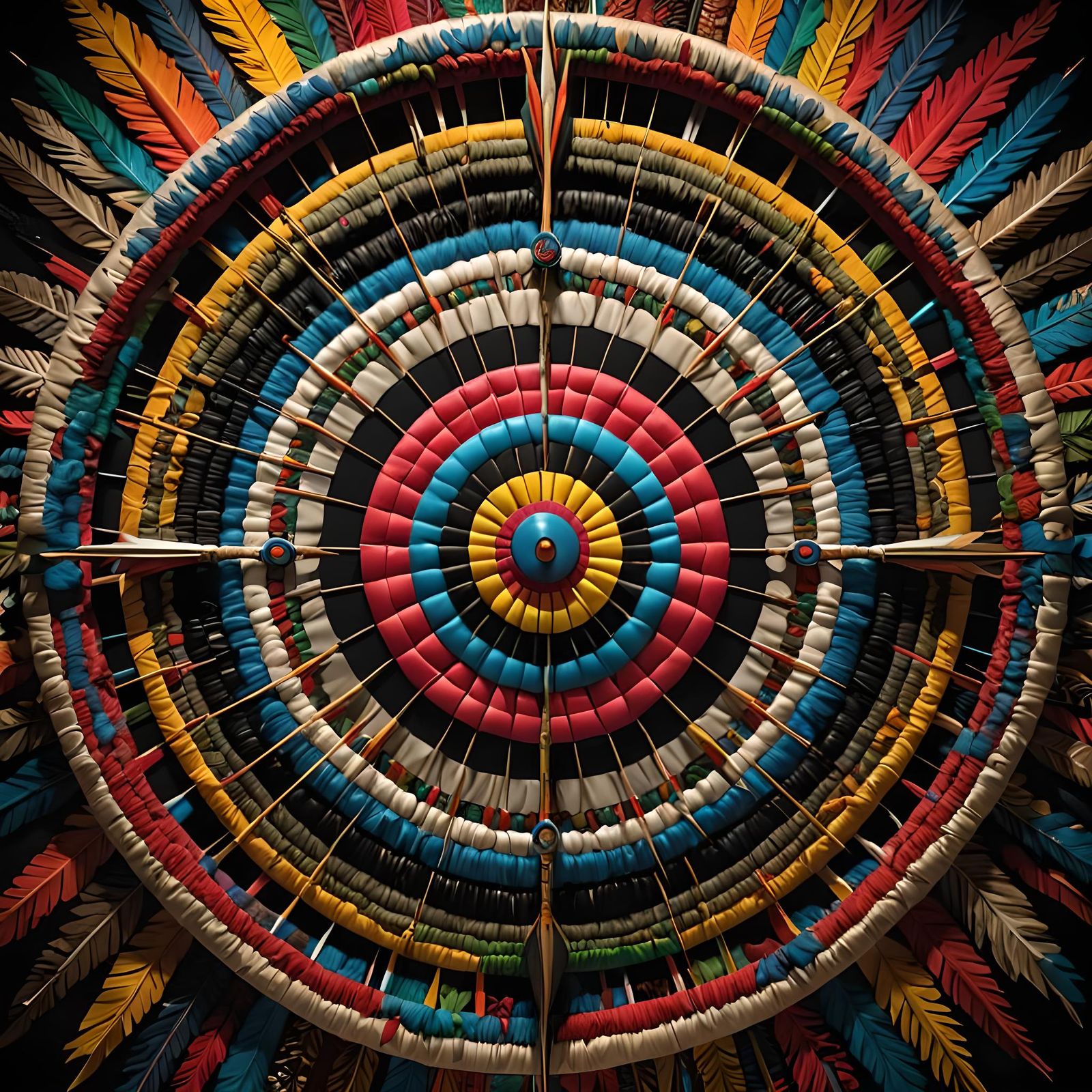 Archery Target (fiber art, textile folk art)