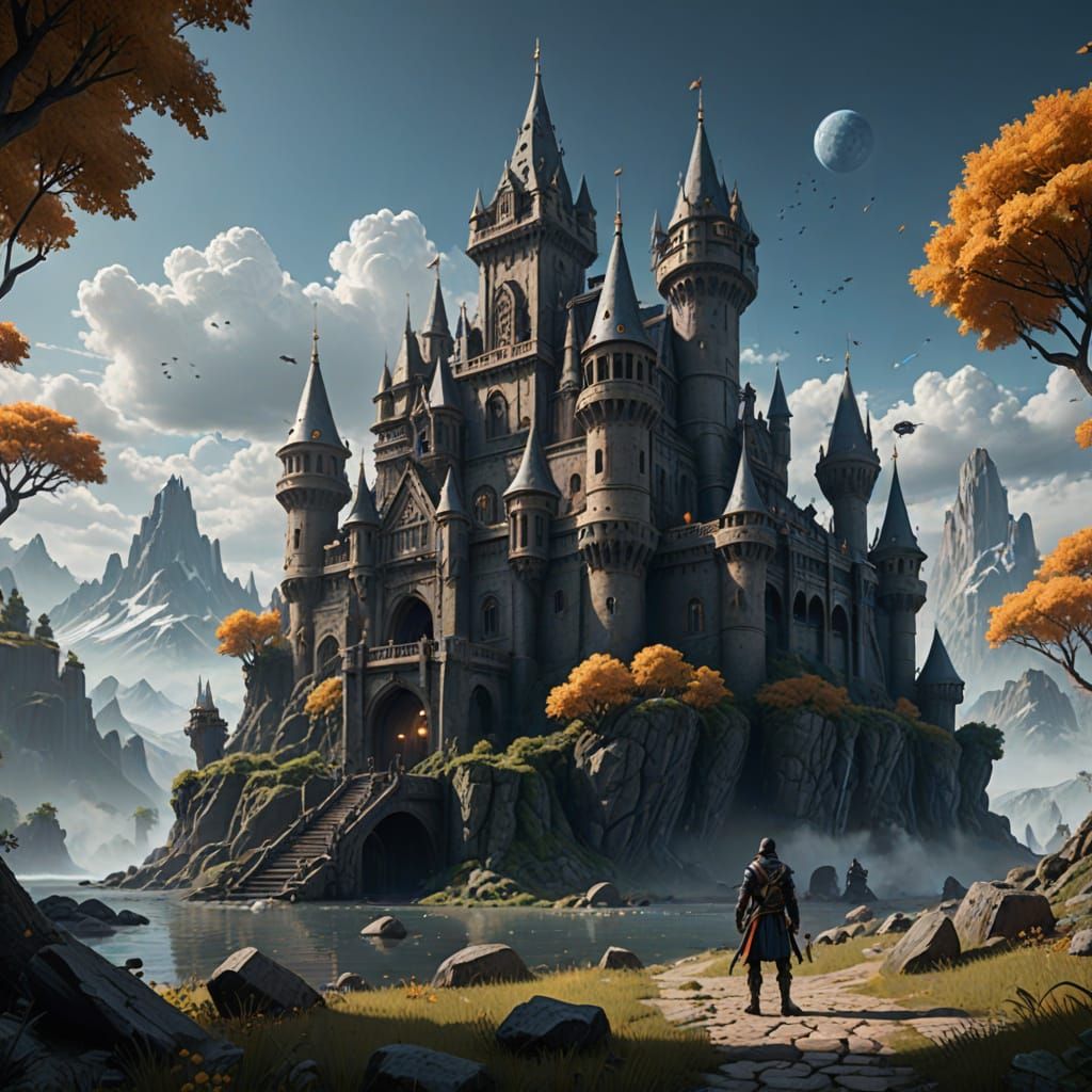 Surreal Feline Reclines on a Lunar Banana