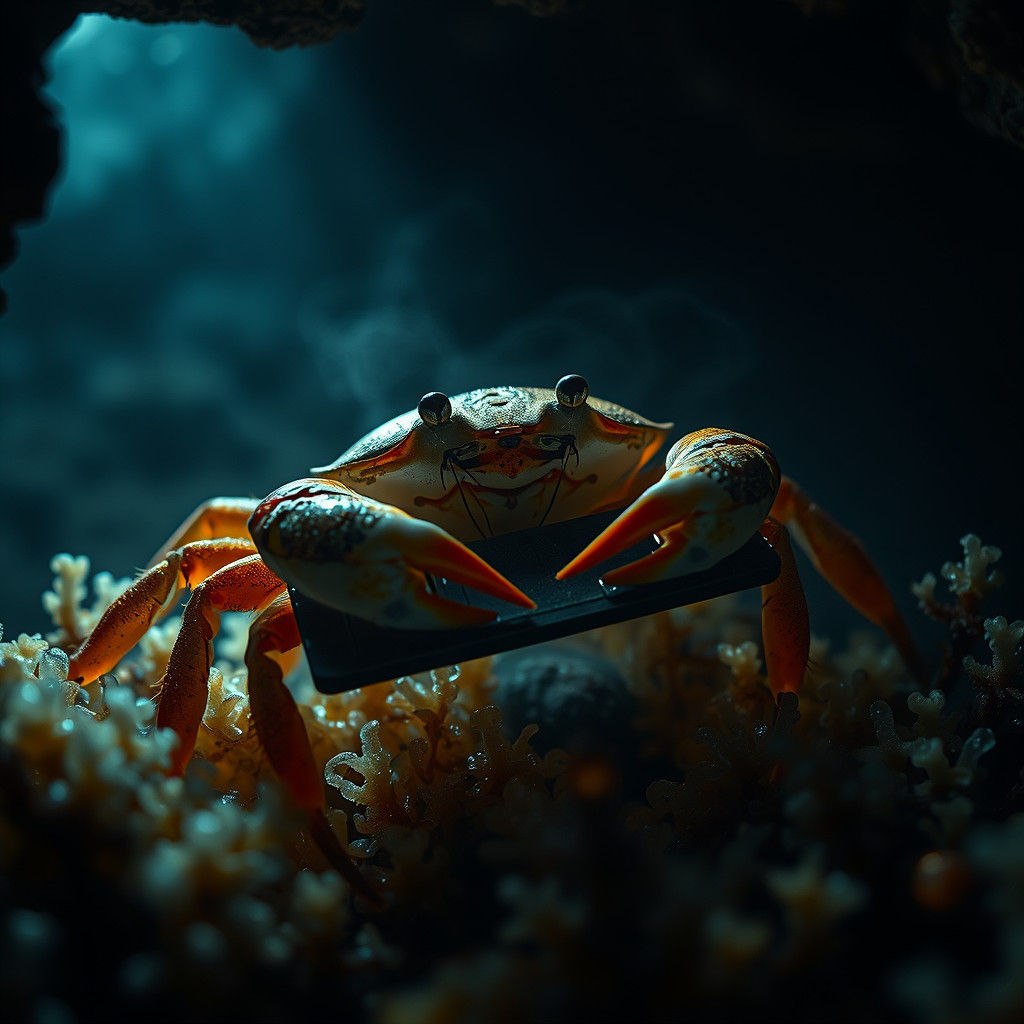 Crab Plays Glockenspiel in Misty Cave