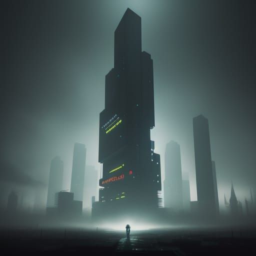 Ethereal Cubes in a Dystopian Haze