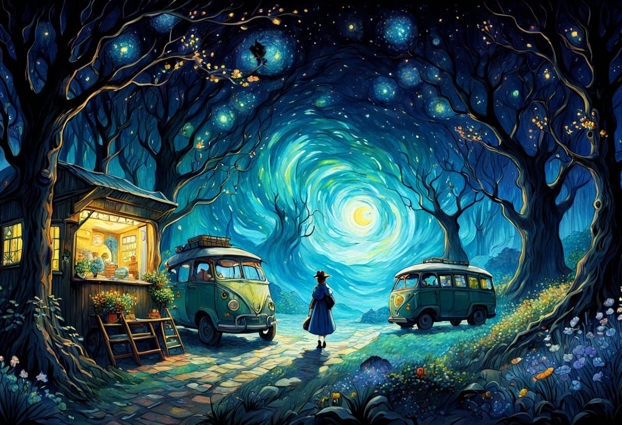 Whimsical Sci-Fi Fairytale in Studio Ghibli Style