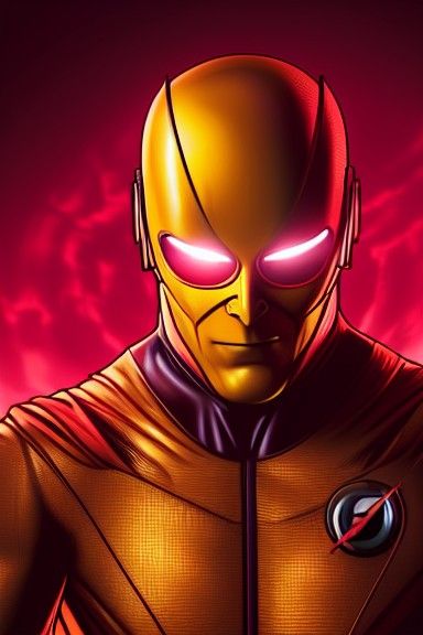 Eobard Thawne Portrait with Red Lightning, Digital Art