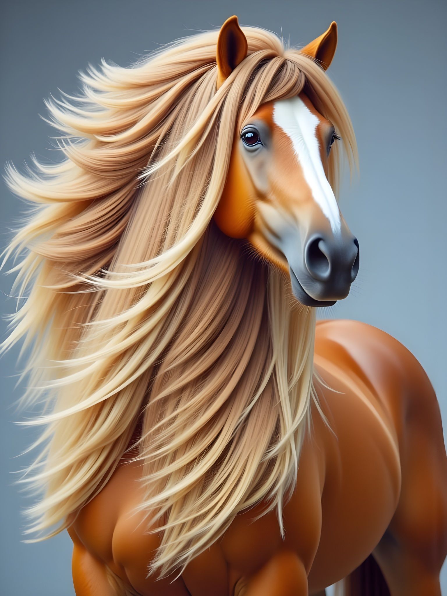 Majestic Roan Mustang in Vibrant Colors