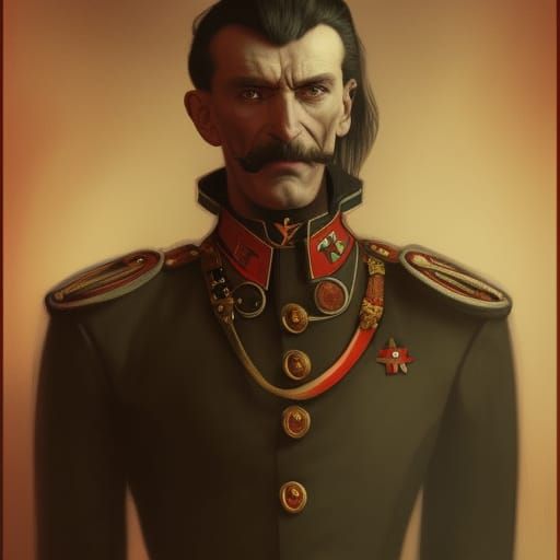 Vampire General Portrait in Art Nouveau Style