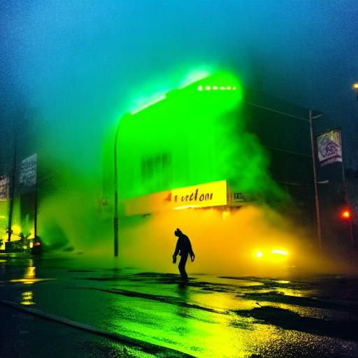 Giant Lizards in Neon Cyberpunk Cityscape