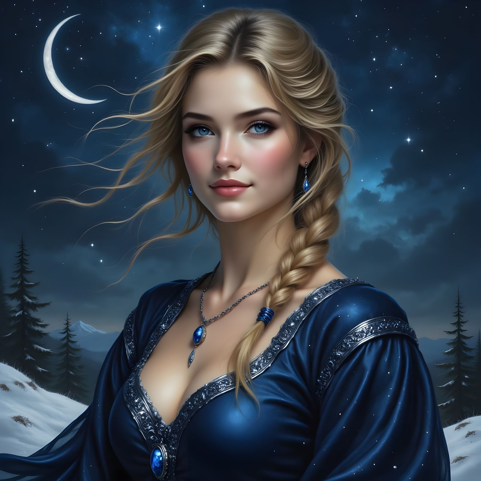 Stunning Norse Goddess in Ethereal Beauty