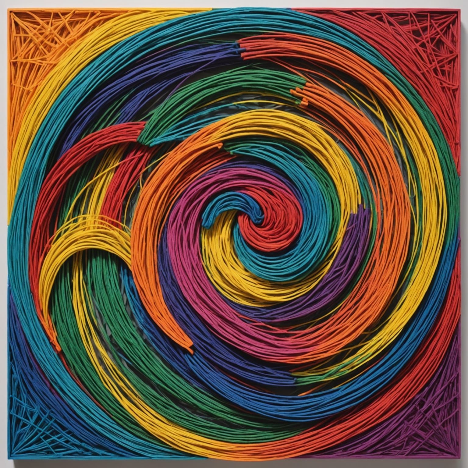 Abstract String Art in Vibrant Colors