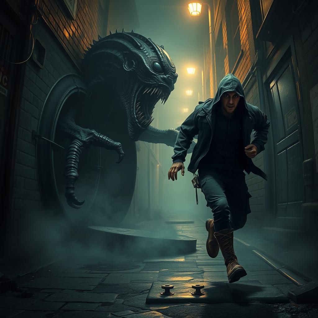 Eldritch Creature Emerges in Dark Biomechanical Style