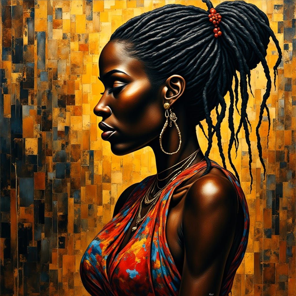 Abstract Portrait of Zulu Woman with Elongated Neck
