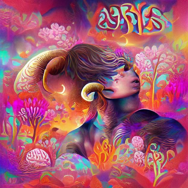 Psychedelic Aries Fantasy Illustration