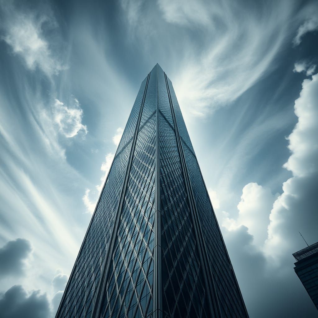 Majestic Skyscraper Piercing the Sky in HDR
