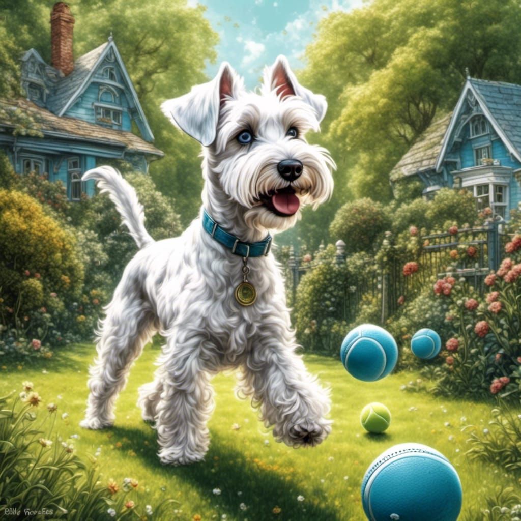 Whimsical Dog Illustration in Children's Book Style