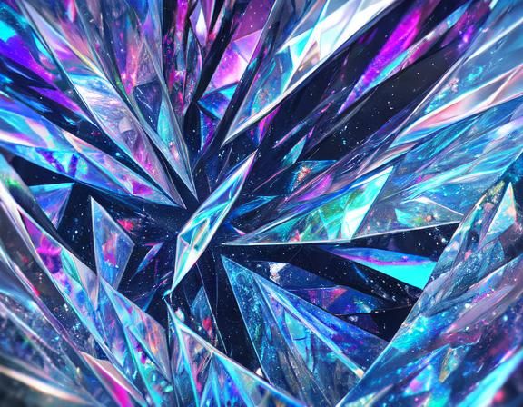 Fractured Mirror Shard Reflects Fractal Colors