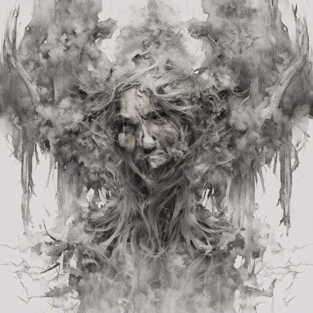 Glass Ghost Angel with Neon Cracks