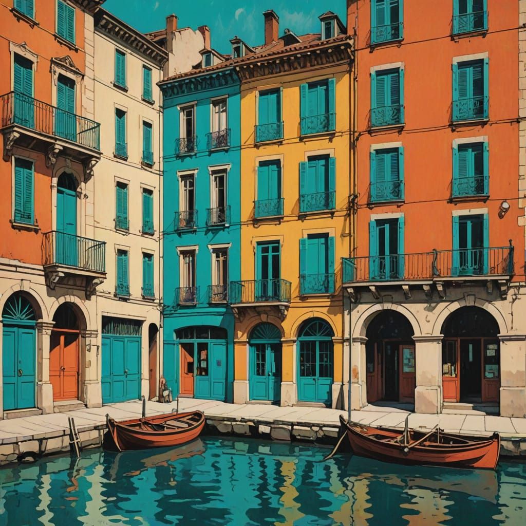 Vintage Marseilles, France, Travel Poster in Distressed Styl...