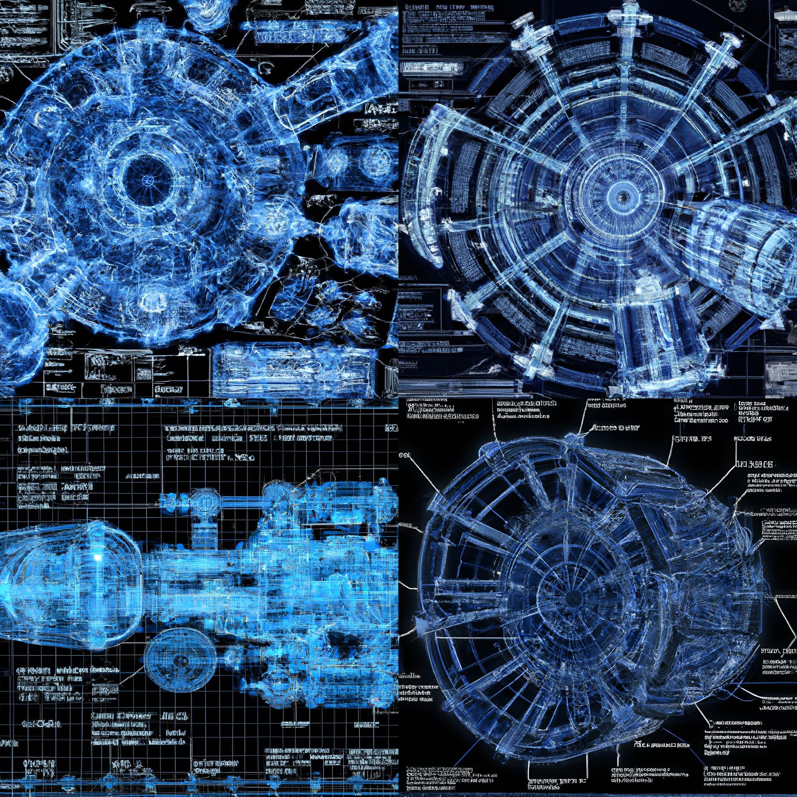 Intricate Blueprint of a Starship Warp Core