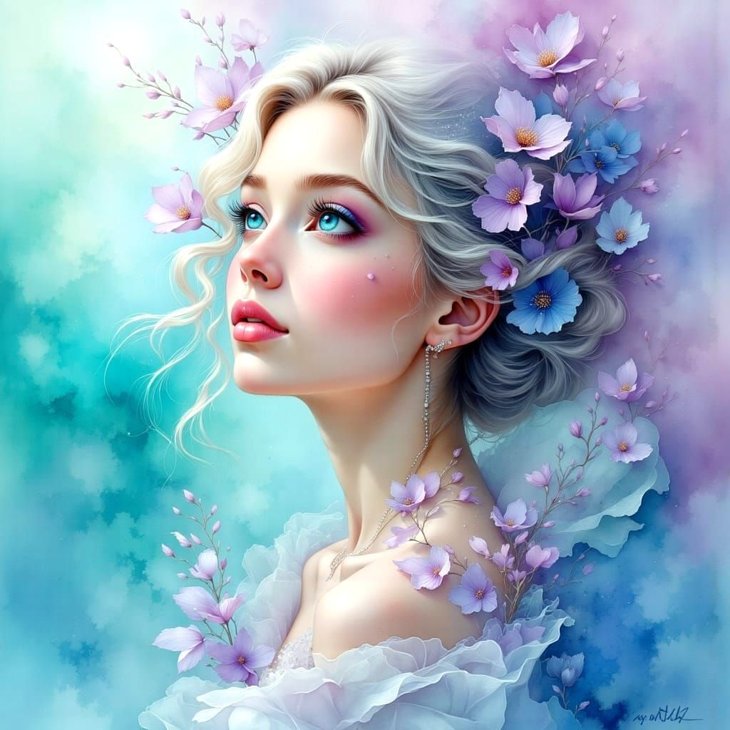 Vibrant Sunrise and Night Sky in Watercolor