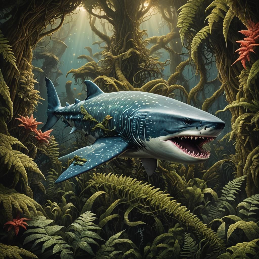 Hybrid Shark Merges with Fern in Biomechanical Forest