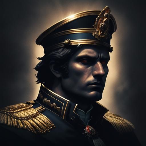 Napoleonic Tyrant Portrait in Ominous Throne Room