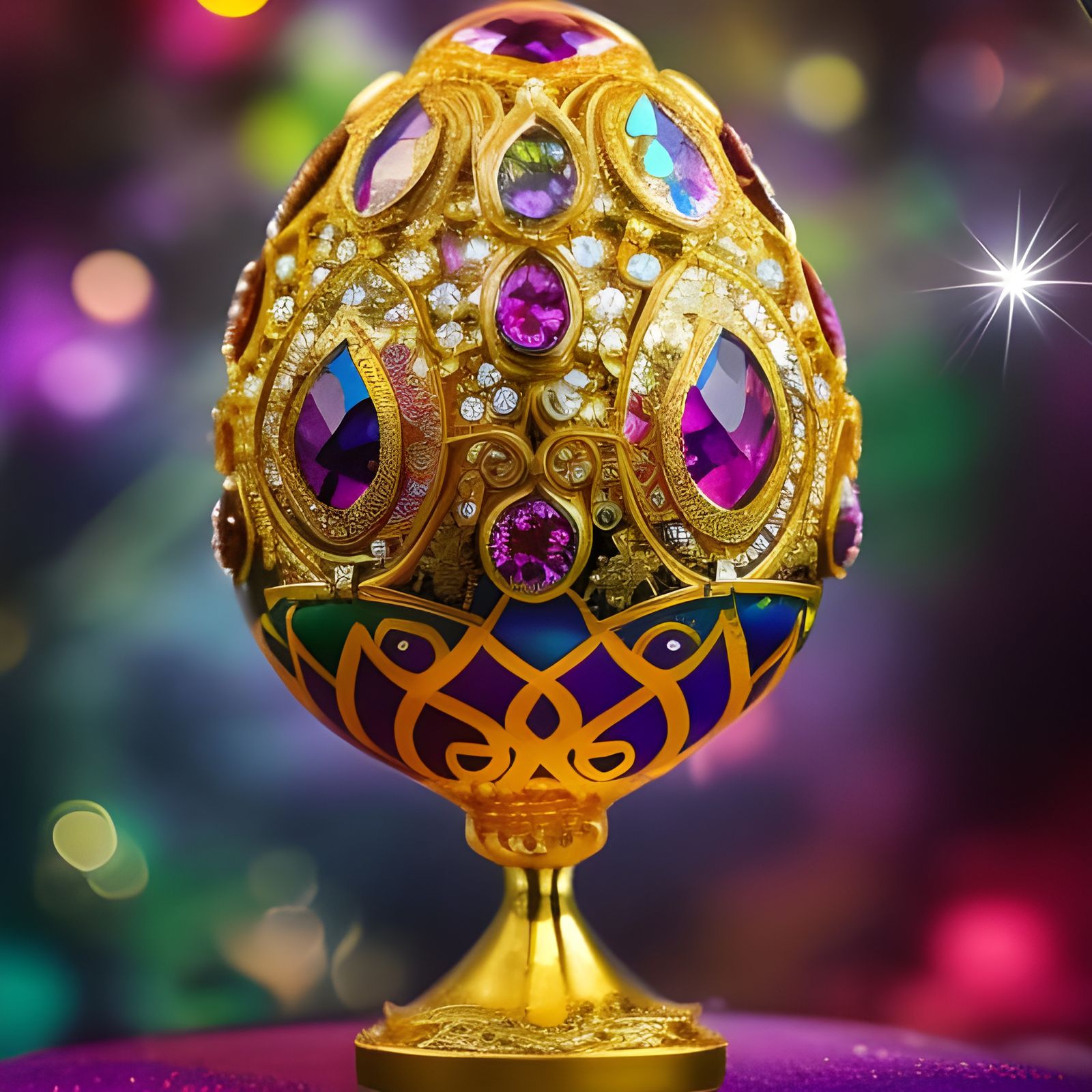 Bejeweled Faberge Egg in Graffiti Art Style