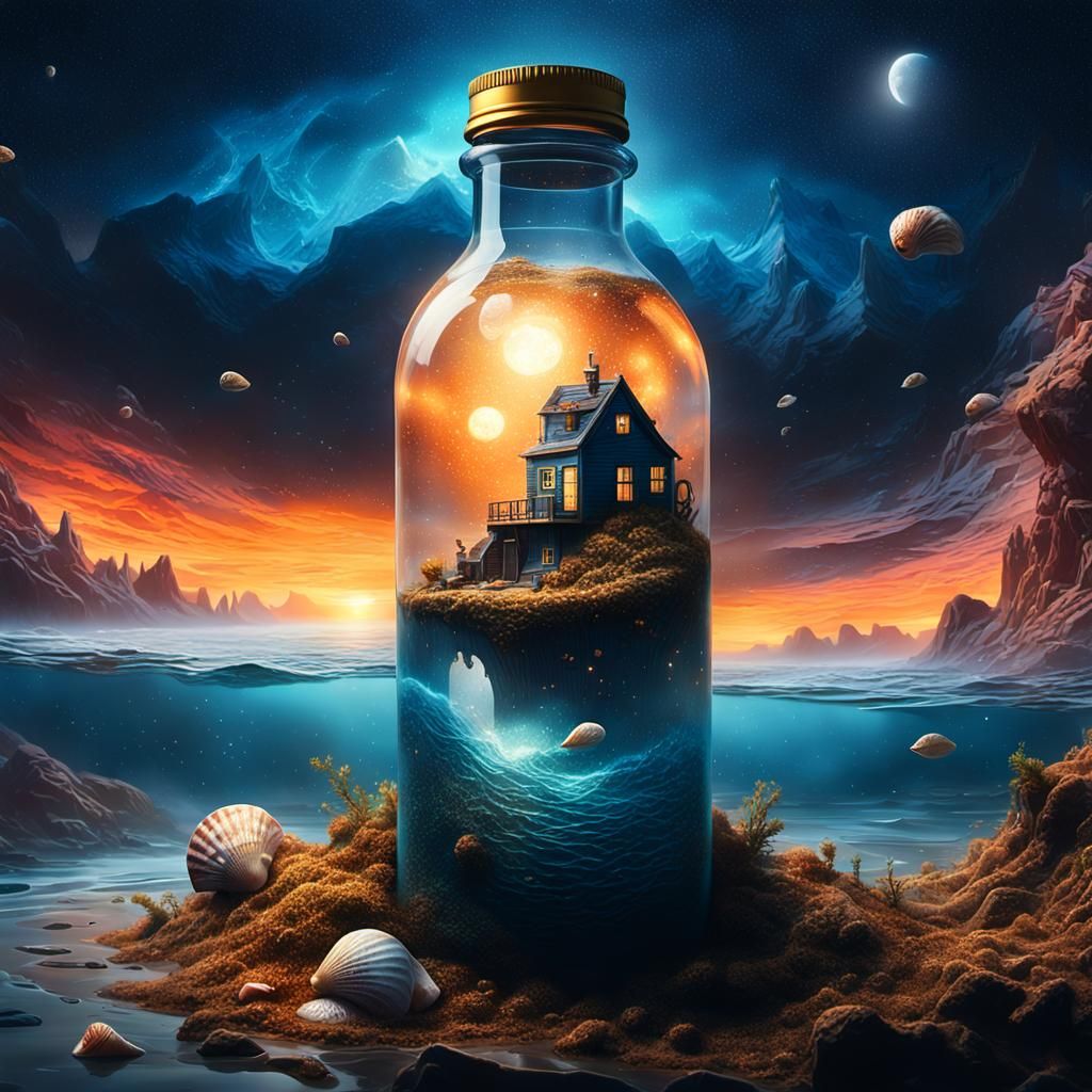 Dramatic Body in a Bottle: Cinematic Digital Painting