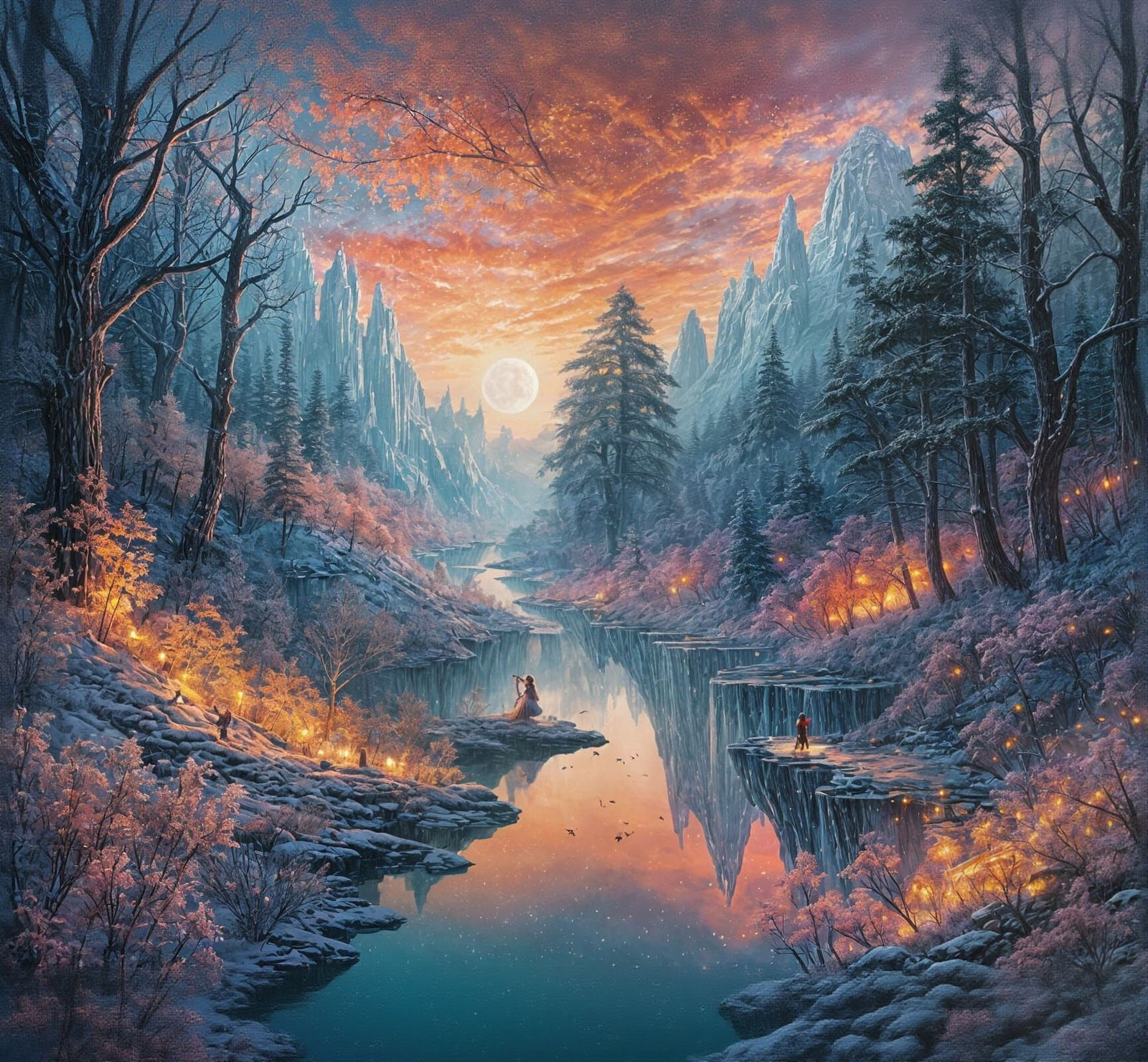 Ethereal Celestial Filigree in Hypervivid Gouache