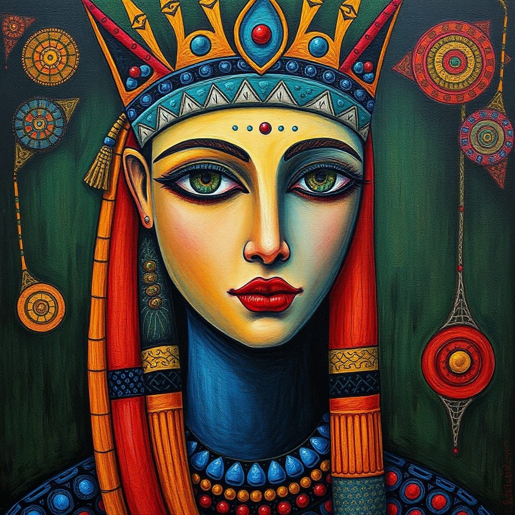 Isis/Astarte Portrait in Hundertwasser Style