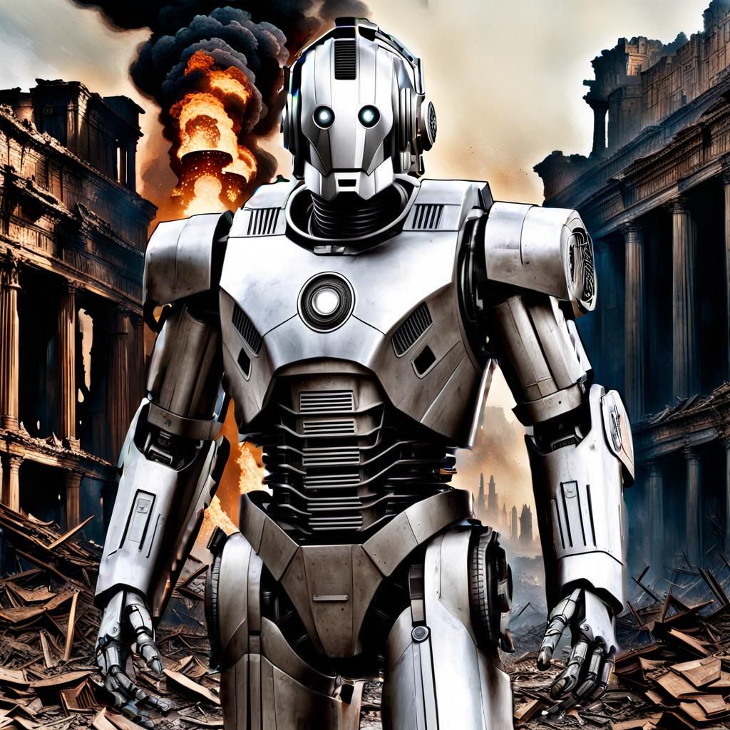 Apocalyptic Cybermen in Hyperdetailed Photorealism