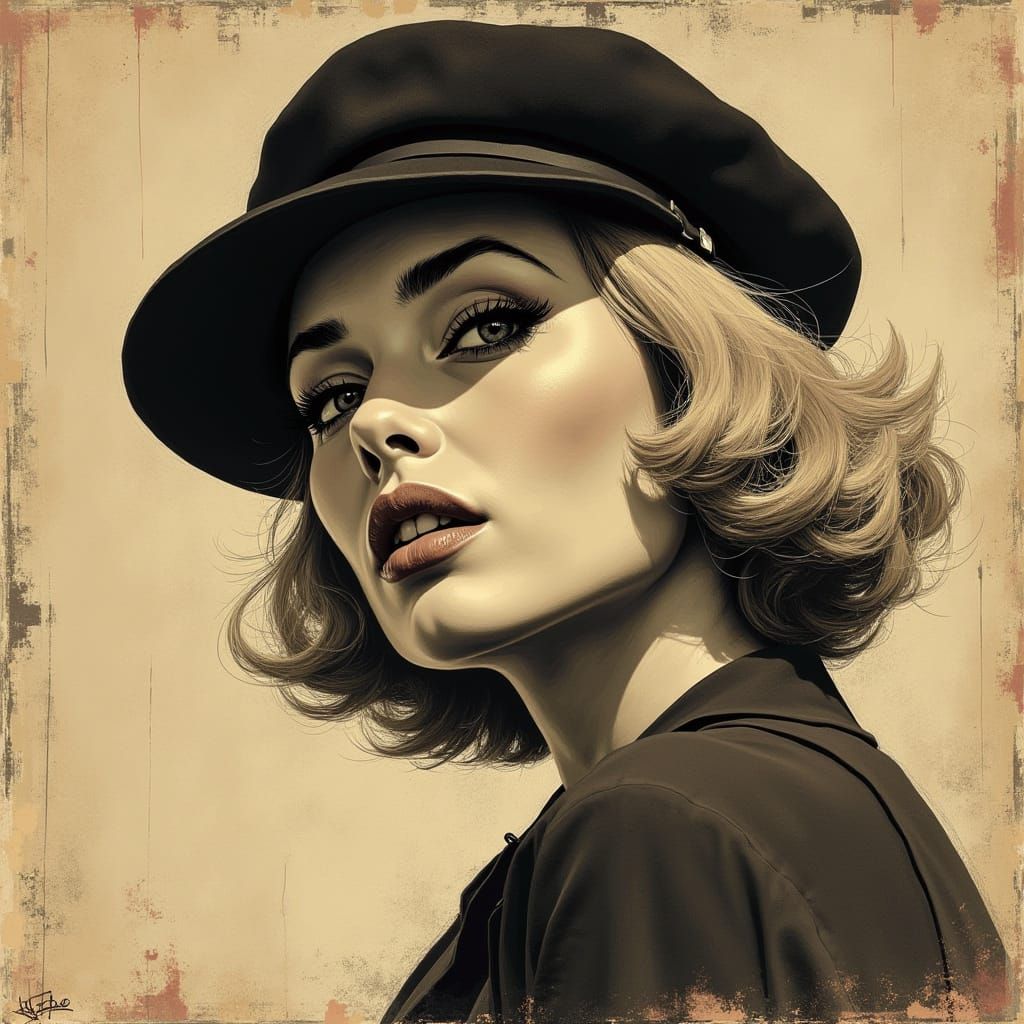 Ethereal Surrealist Portrait of a 1960s Icon in El Greco-Ins...