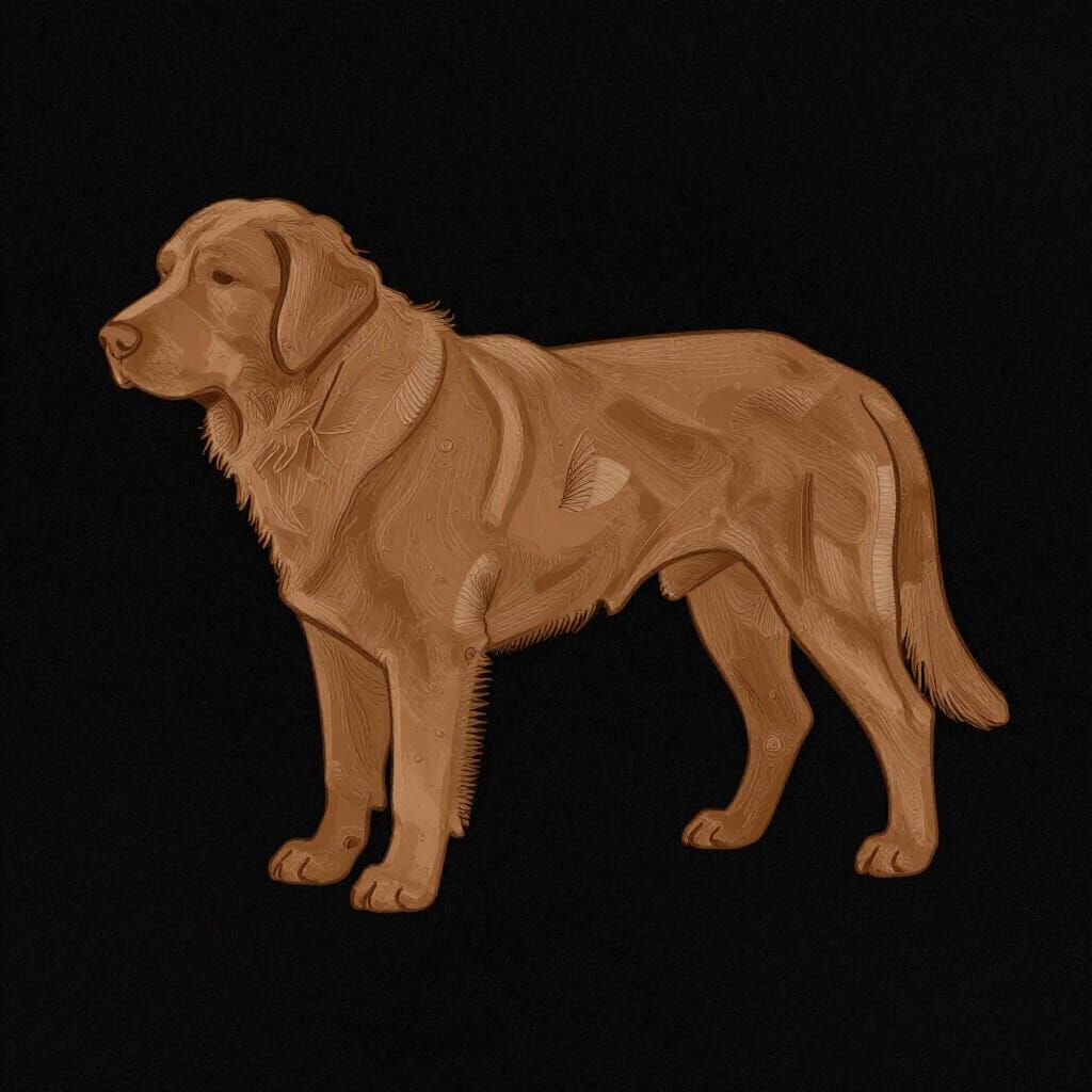 Abstract Line Art of Brown Lips Painting