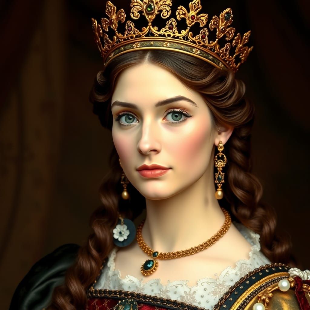 17th Century Princess with Crown Portrait