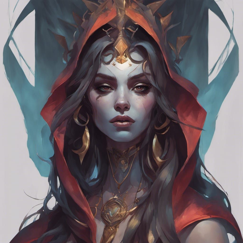 Goddess of Darkness: Shar Portrait in Digital Art