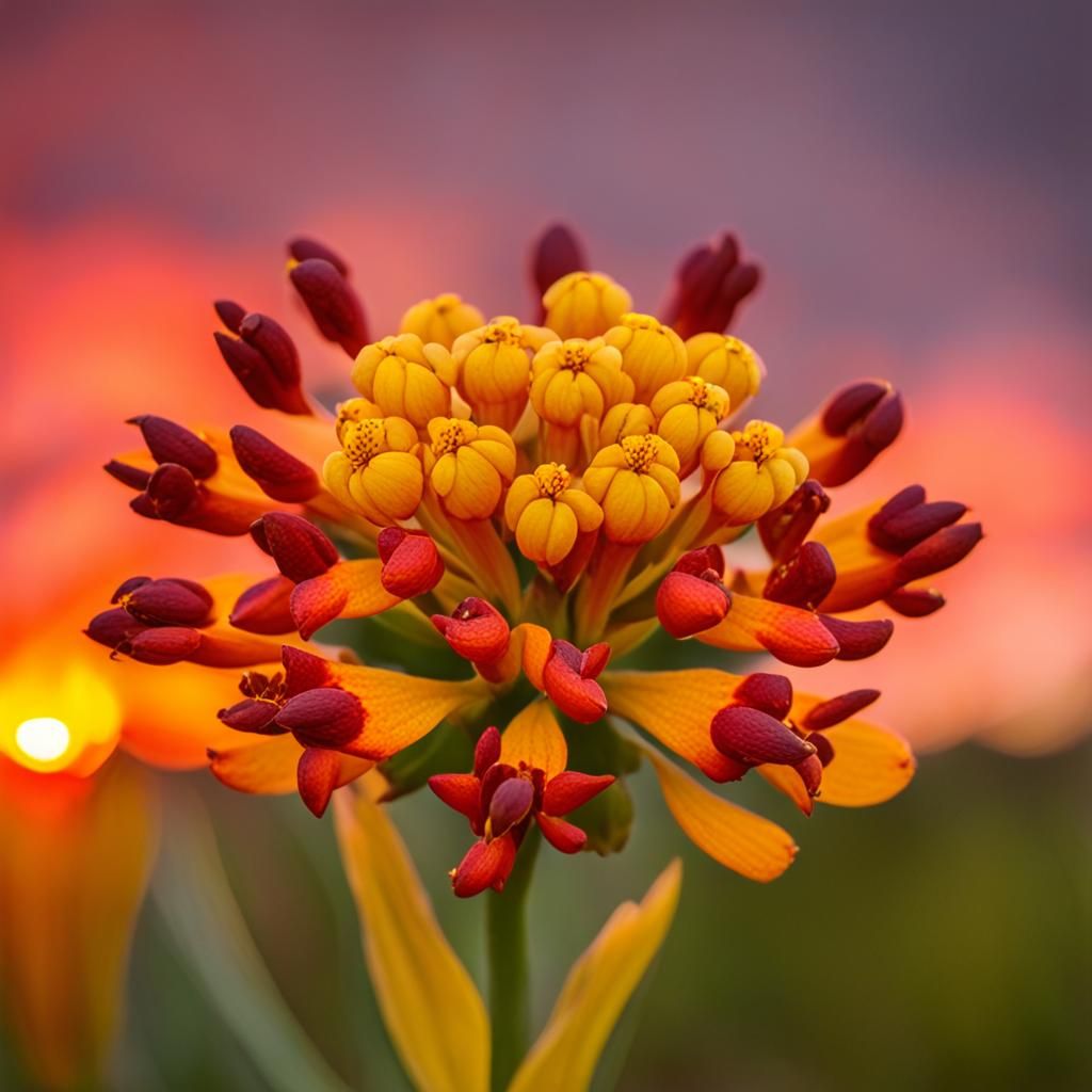Macro Photograph of a Tropical Milkweed Flower