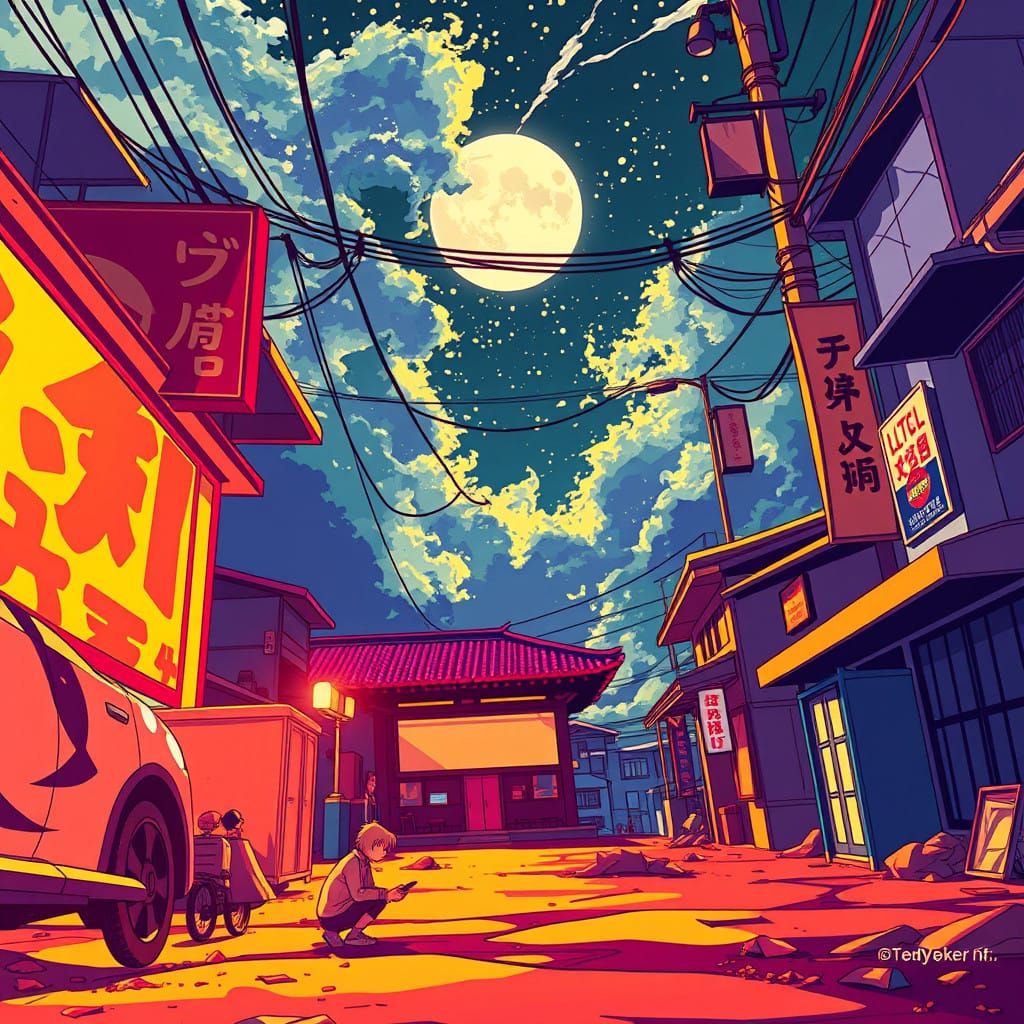 Anime-Inspired Japanese Landscape in Vibrant Stylized Format