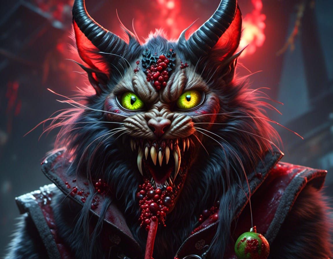 krampus cat ready for xmas