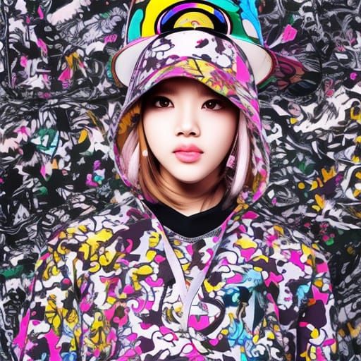Bucket Hat Streetwear with Camo and Murakami Style