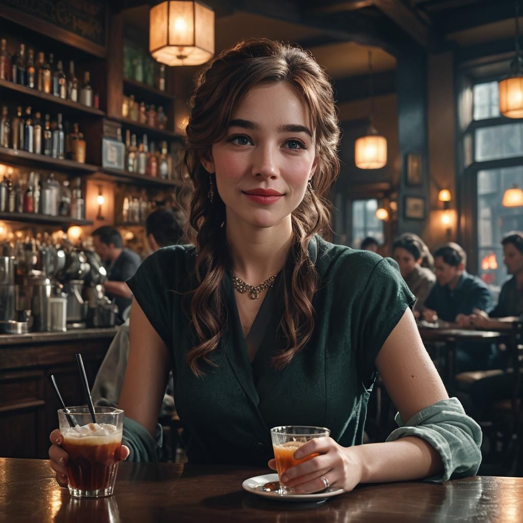 Tiffany smiles coyly glancing down at her drink, "Ah, the allure of the unknown. The mind and soul, now that's quite the...