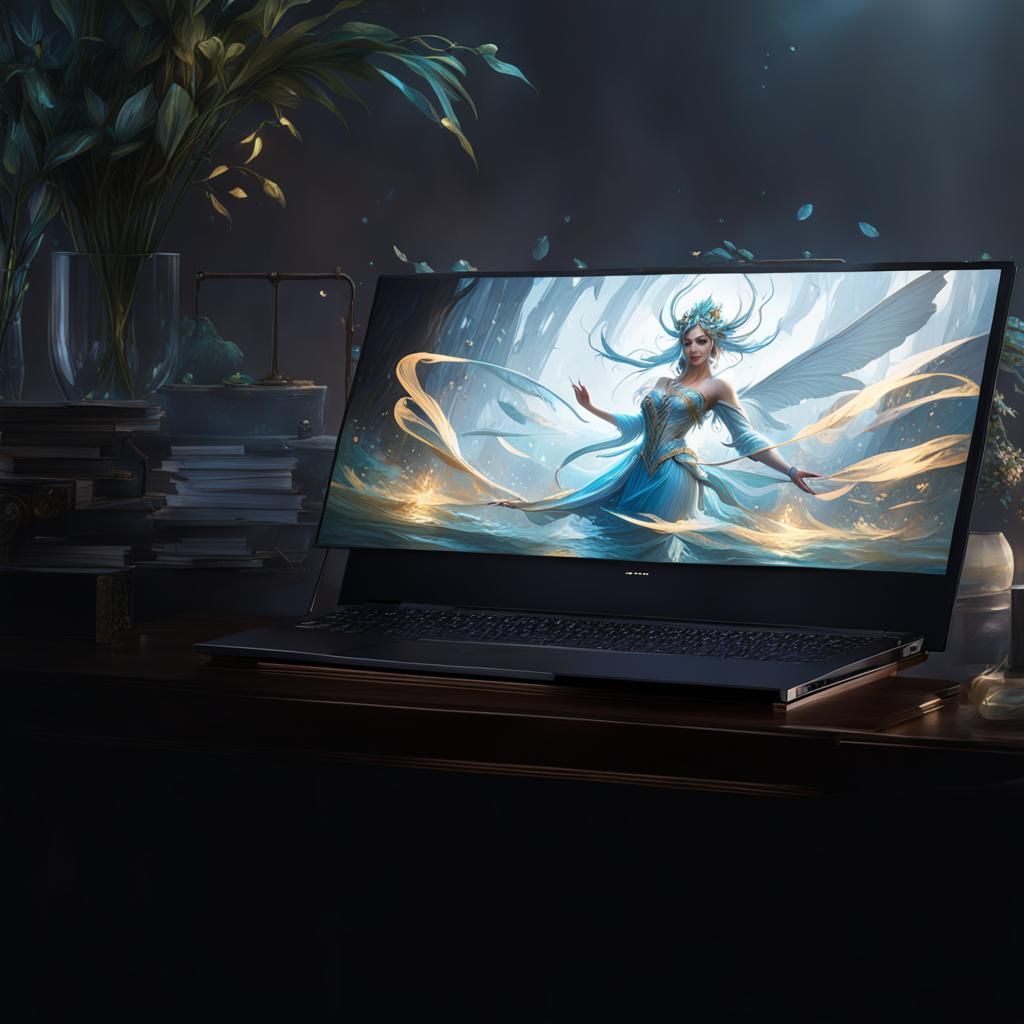 Water Elves Dance: Hyperdetailed Portrait in Art Nouveau Sty...