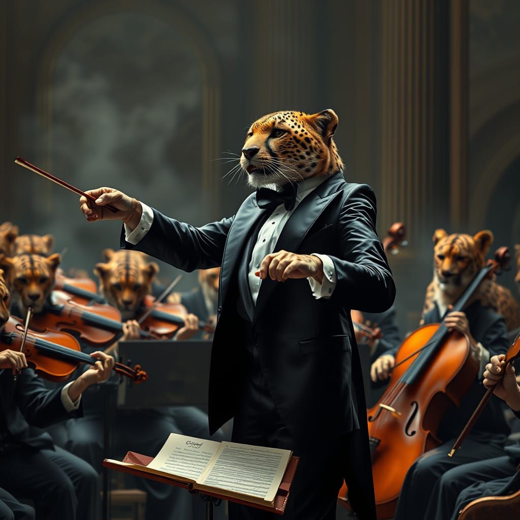Cheetah Conductor Leading Animal Orchestra